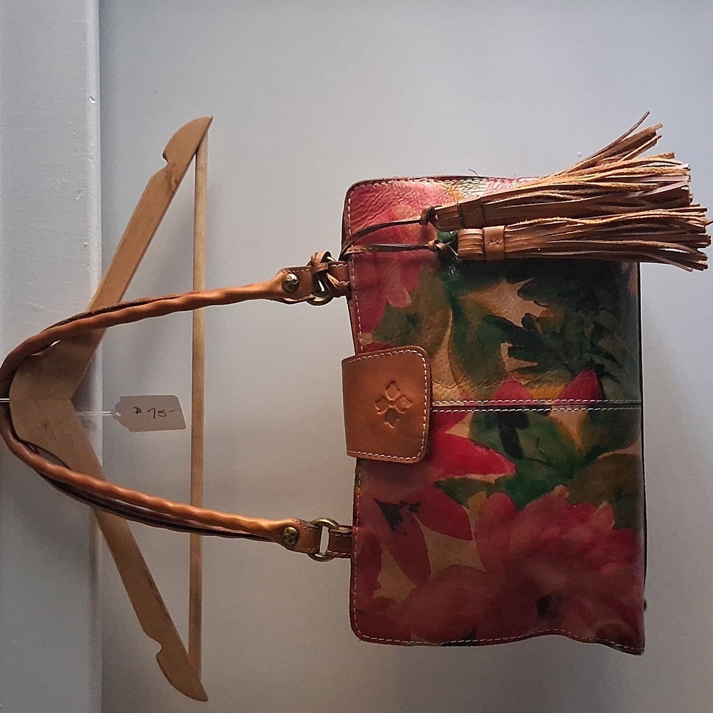 Patricia Nash Rienzo Leather Satchel Floral Purse Like New W/ Dust Bag